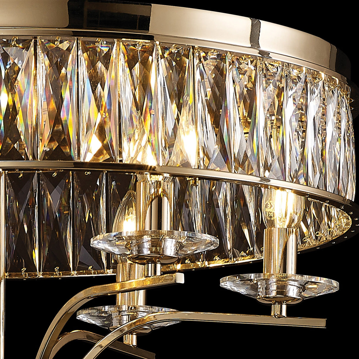 Vivienne 6 Light Crystal Semi-Flush Ceiling Light – French Gold