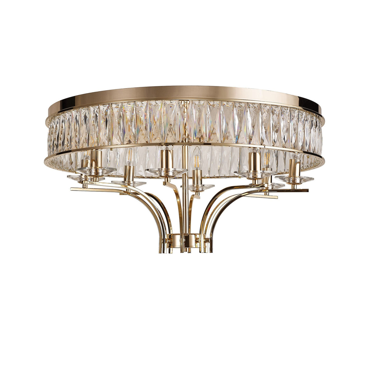Vivienne 8 Light Crystal Semi-Flush Ceiling Light – French Gold