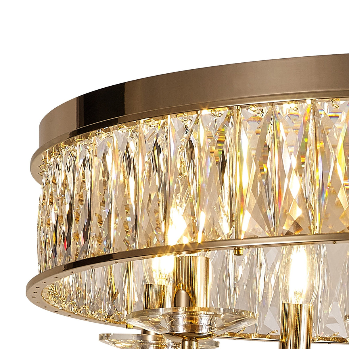 Vivienne 8 Light Crystal Semi-Flush Ceiling Light – French Gold