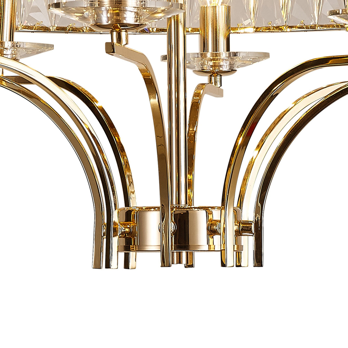 Vivienne 8 Light Crystal Semi-Flush Ceiling Light – French Gold