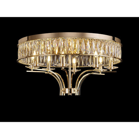 Vivienne 8 Light Crystal Semi-Flush Ceiling Light – French Gold