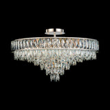 Vivienne 70cm 11 Light Crystal Chandelier/Semi Flush - Polished Nickel
