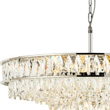 Vivienne 70cm 11 Light Crystal Chandelier/Semi Flush - Polished Nickel