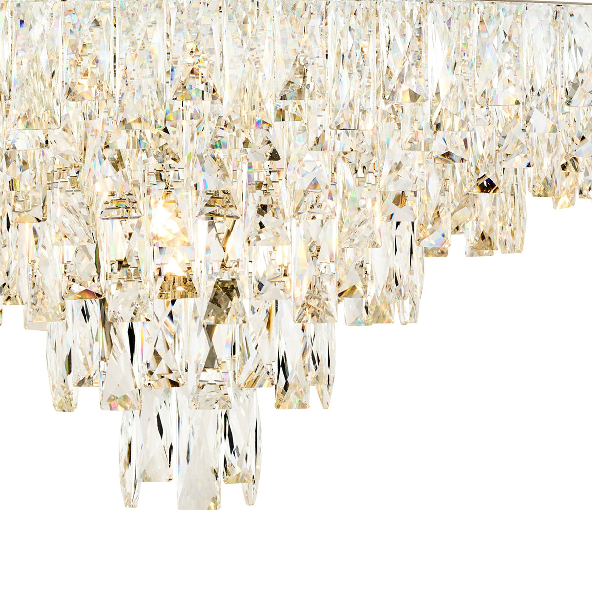 Vivienne 70cm 11 Light Crystal Chandelier/Semi Flush - Polished Nickel