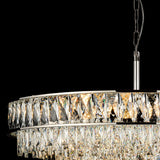 Vivienne 70cm 11 Light Crystal Chandelier/Semi Flush - Polished Nickel