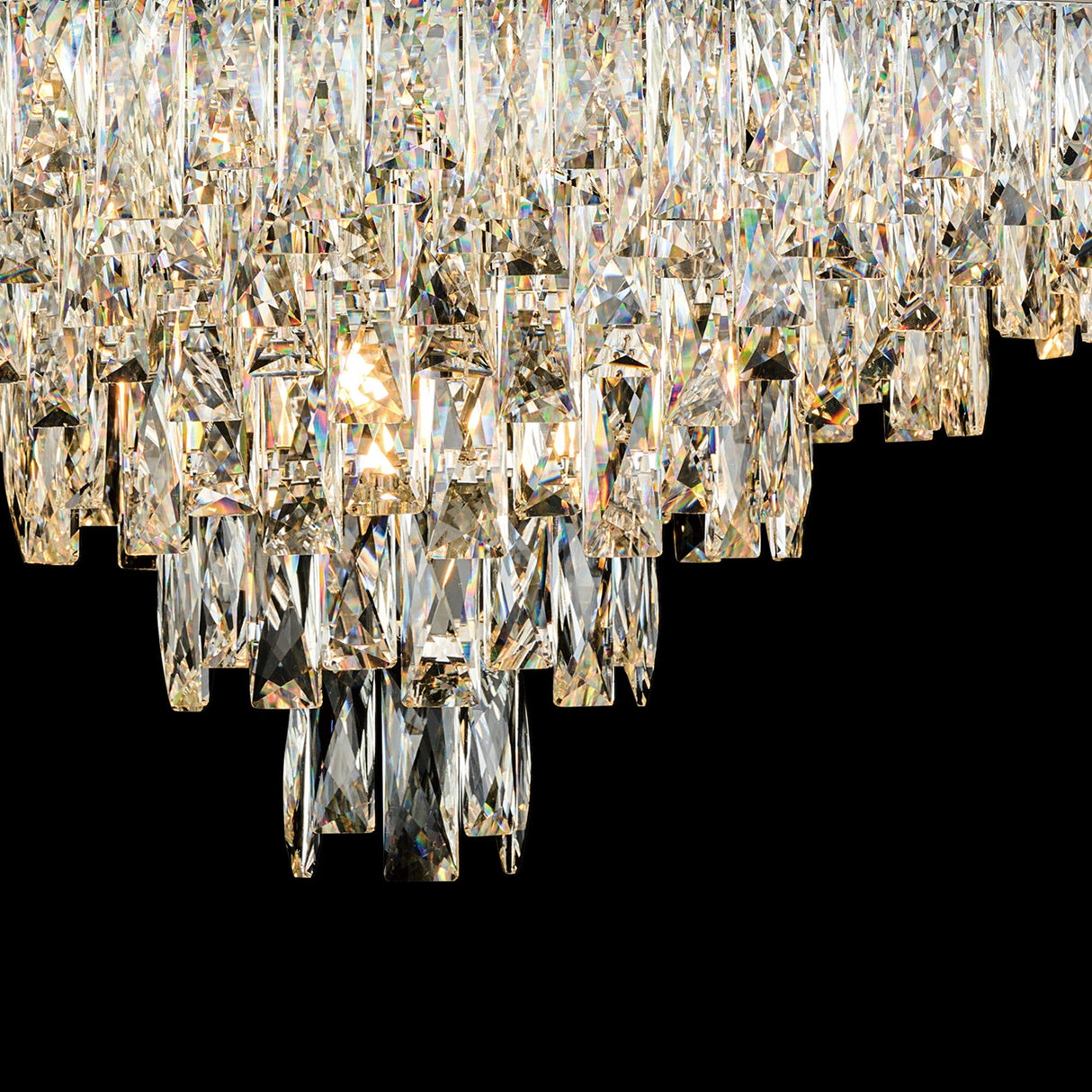 Vivienne 70cm 11 Light Crystal Chandelier/Semi Flush - Polished Nickel