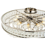 Vivienne 70cm 11 Light Crystal Chandelier/Semi Flush - Polished Nickel