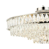 Vivienne 70cm 11 Light Crystal Chandelier/Semi Flush - Polished Nickel