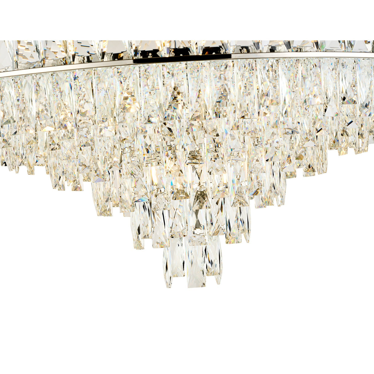 Vivienne 70cm 11 Light Crystal Chandelier/Semi Flush - Polished Nickel