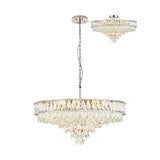 Vivienne 70cm 11 Light Crystal Chandelier/Semi Flush - Polished Nickel