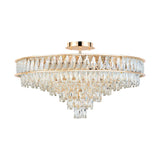 Vivienne 70cm 11 Light Crystal Chandelier/Semi Flush - French Gold