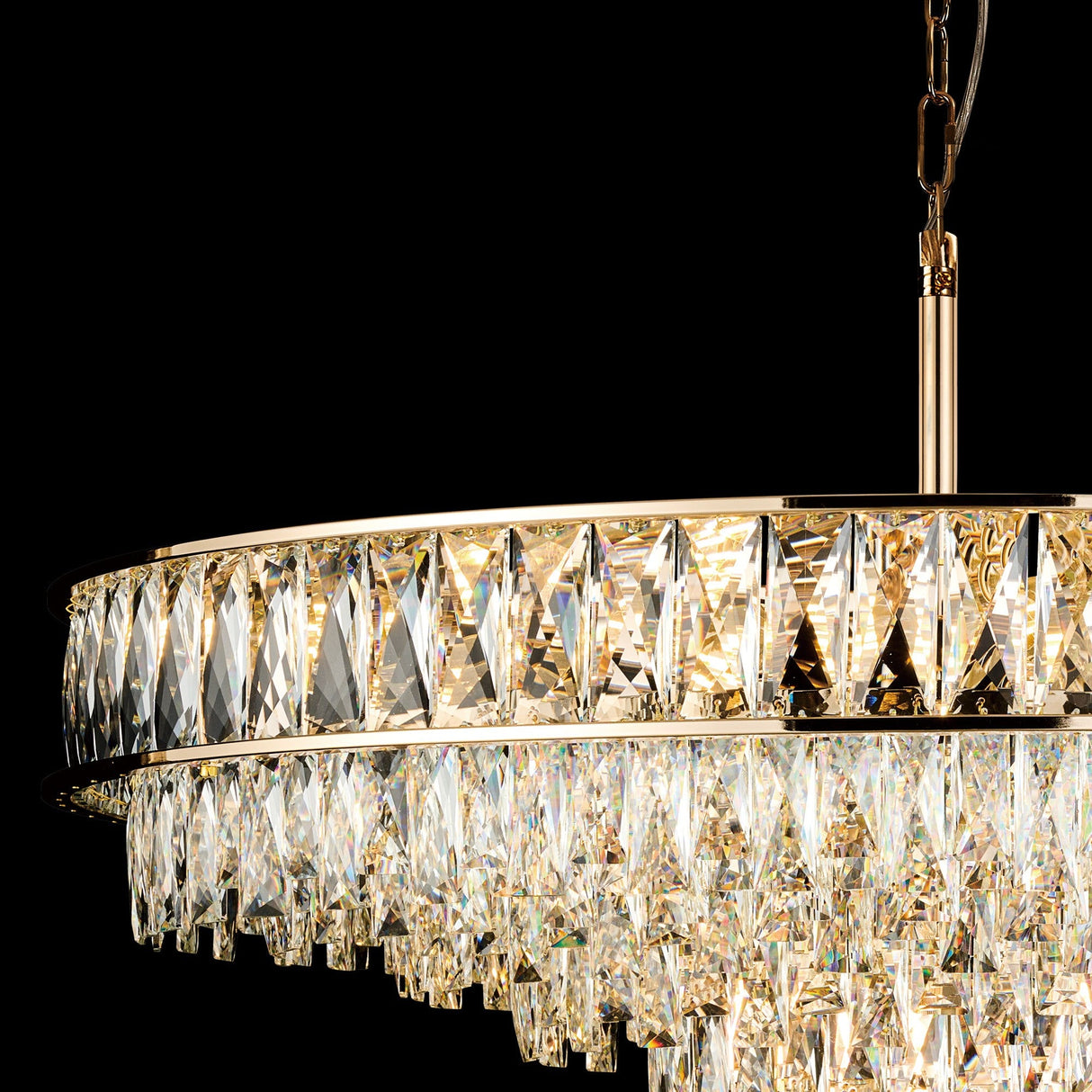 Vivienne 70cm 11 Light Crystal Chandelier/Semi Flush - French Gold