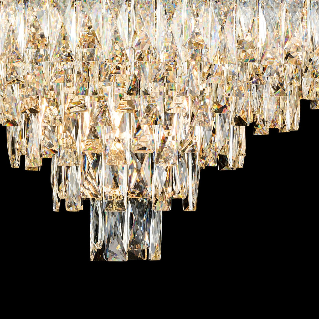 Vivienne 70cm 11 Light Crystal Chandelier/Semi Flush - French Gold
