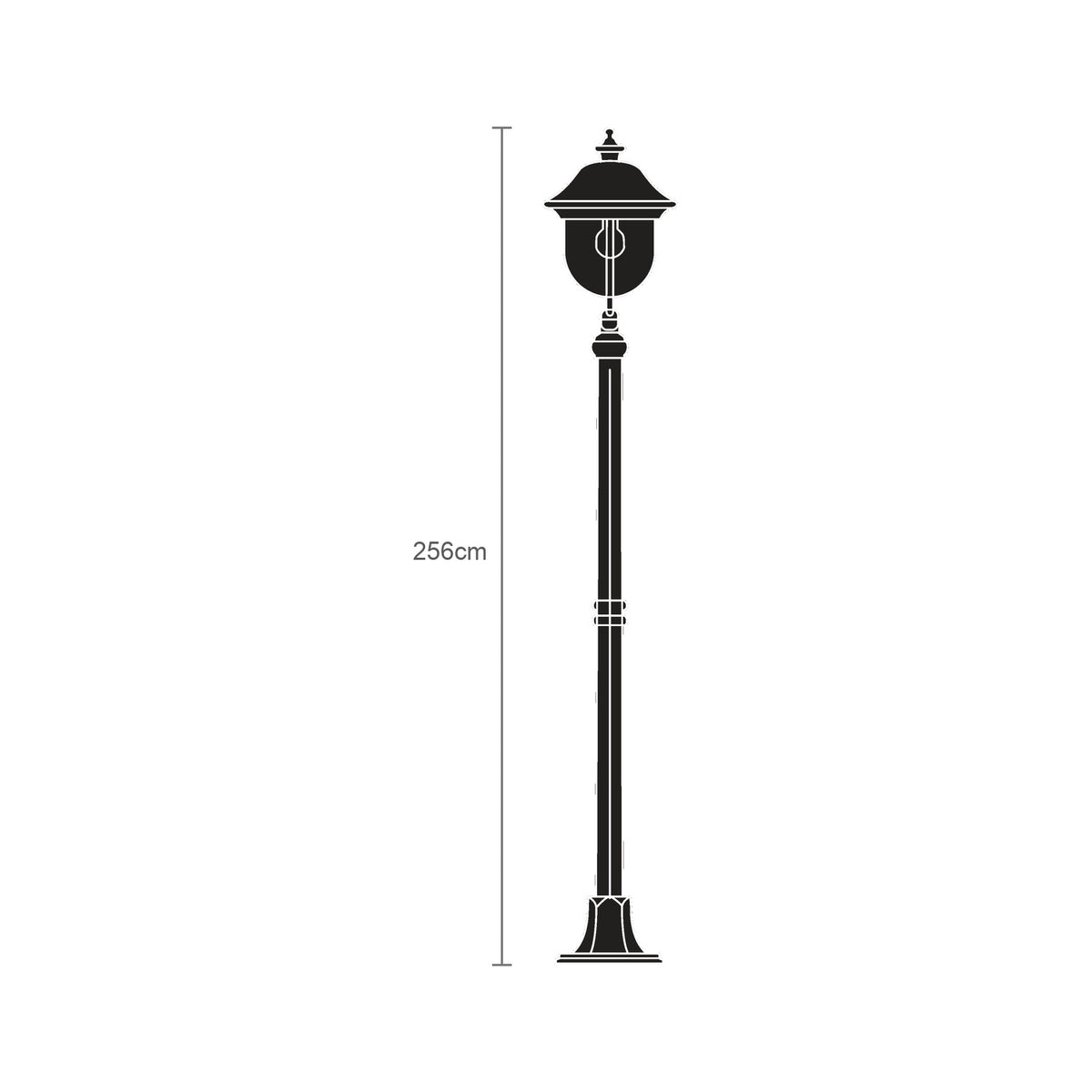 Volute Copper Top Outdoor Lamp Post 256cm - Cast Plinth Base
