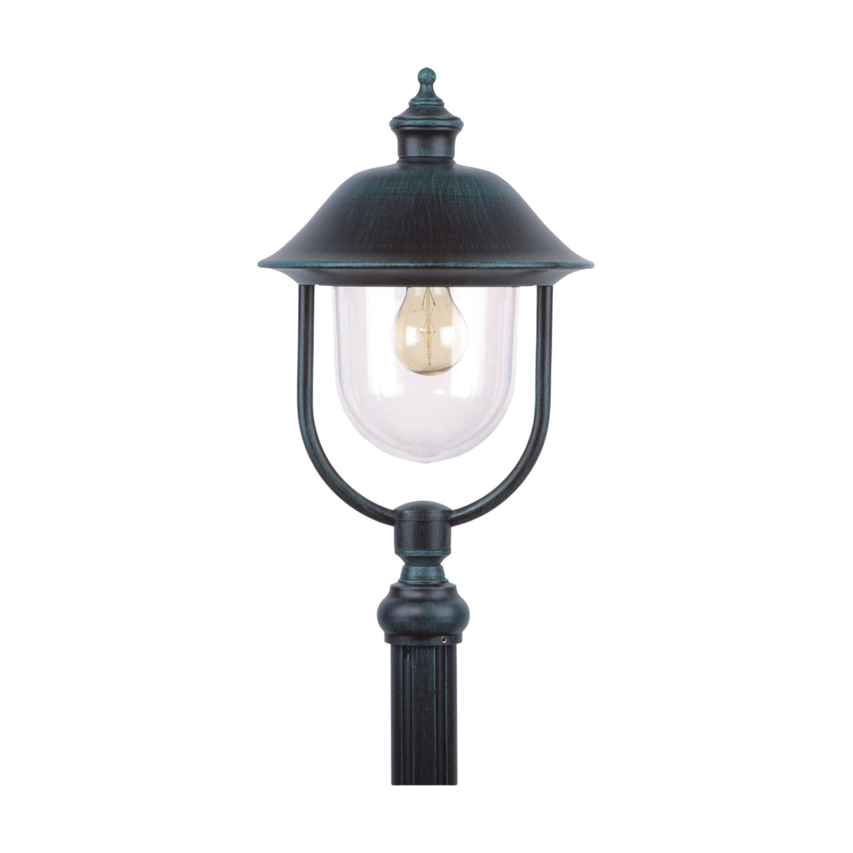 Volute Copper Top Outdoor Lamp Post 256cm - Cast Plinth Base