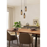 Vornessa Glass 3 Light Pendant - Black
