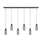 Vornessa Glass 6 Light Linear Pendant Light - Black