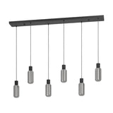 Vornessa Glass 6 Light Linear Pendant Light - Black