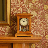 Lantern Style Quartz Wooden Mantel Clock with Handle - Oak