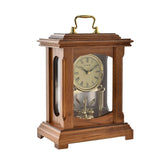 Lantern Style Quartz Wooden Mantel Clock with Handle - Oak