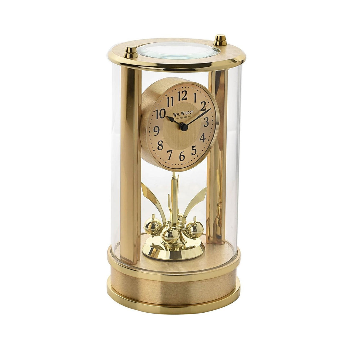 Cylinder Pendulum Mantel Clock with Arabic Numerals - Gold