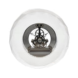 Round K9 Crystal Mantel Clock with Skeleton Roman Dial - Clear