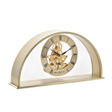 Arch Skeleton Mantel Clock with Roman Numeral Dial - Gold