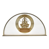 Arch Skeleton Mantel Clock with Roman Numeral Dial - Gold