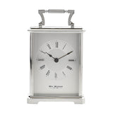 Rectangular Carriage Mantel Clock with Roman Dial - Silver