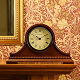 Beaded Wooden Napoleon Mantel Clock with Roman Dial - Brown