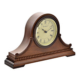 Beaded Wooden Napoleon Mantel Clock with Roman Dial - Brown
