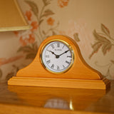 Napoleon Wooden Mantel Clock with Roman Numeral Dial - Beech