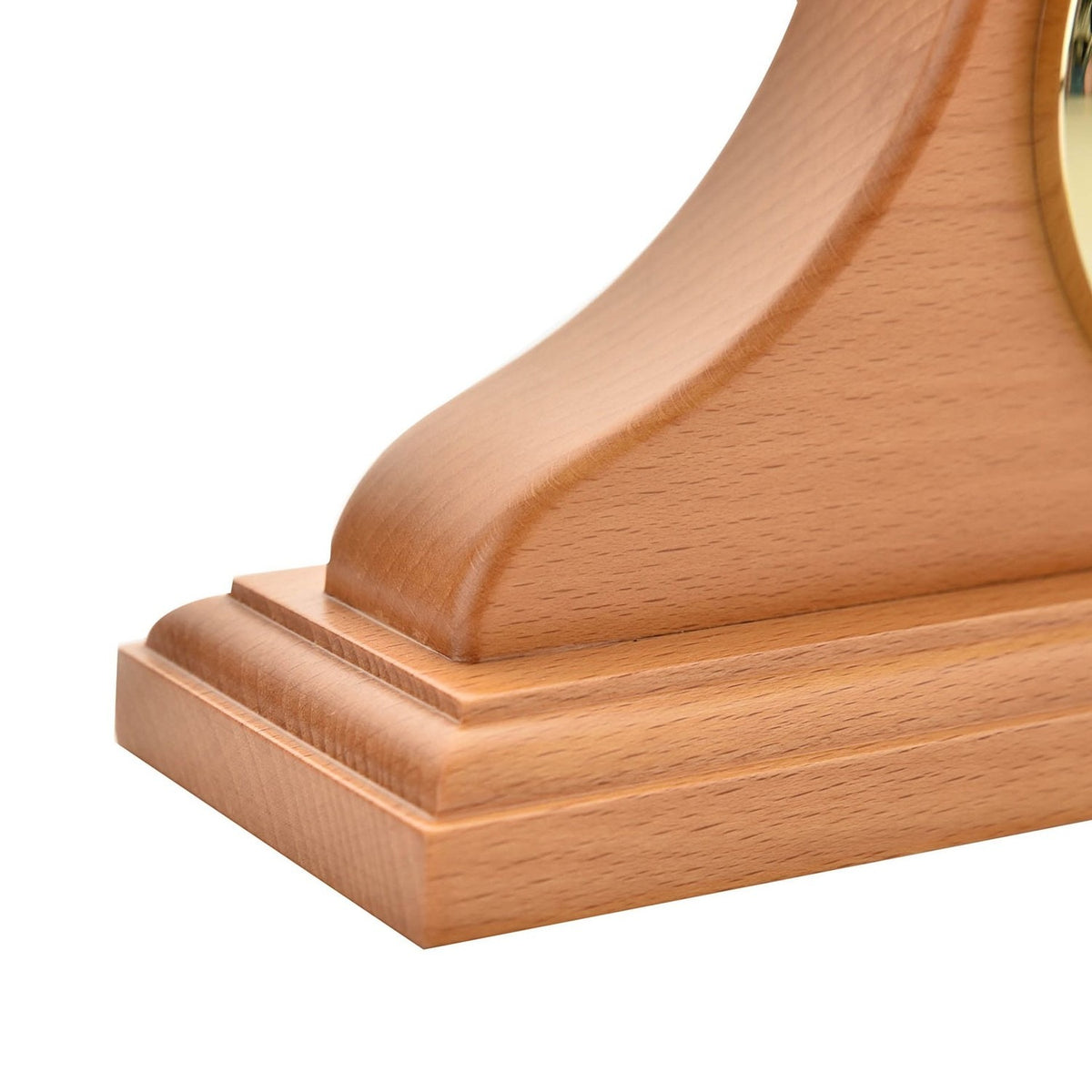 Napoleon Wooden Mantel Clock with Roman Numeral Dial - Beech
