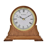 Wooden Barrel Mantel Clock with Roman Numerals 23cm - Walnut