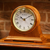 Wooden Barrel Mantel Clock with Roman Numerals 23cm - Walnut