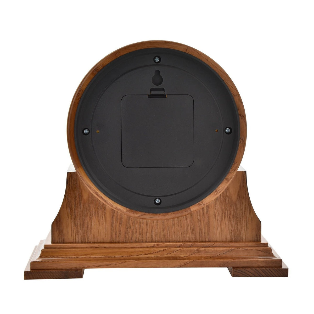 Wooden Barrel Mantel Clock with Roman Numerals 23cm - Walnut