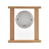Roman Dial Wood & Glass Mantel Clock with Silver Bezel - Beech