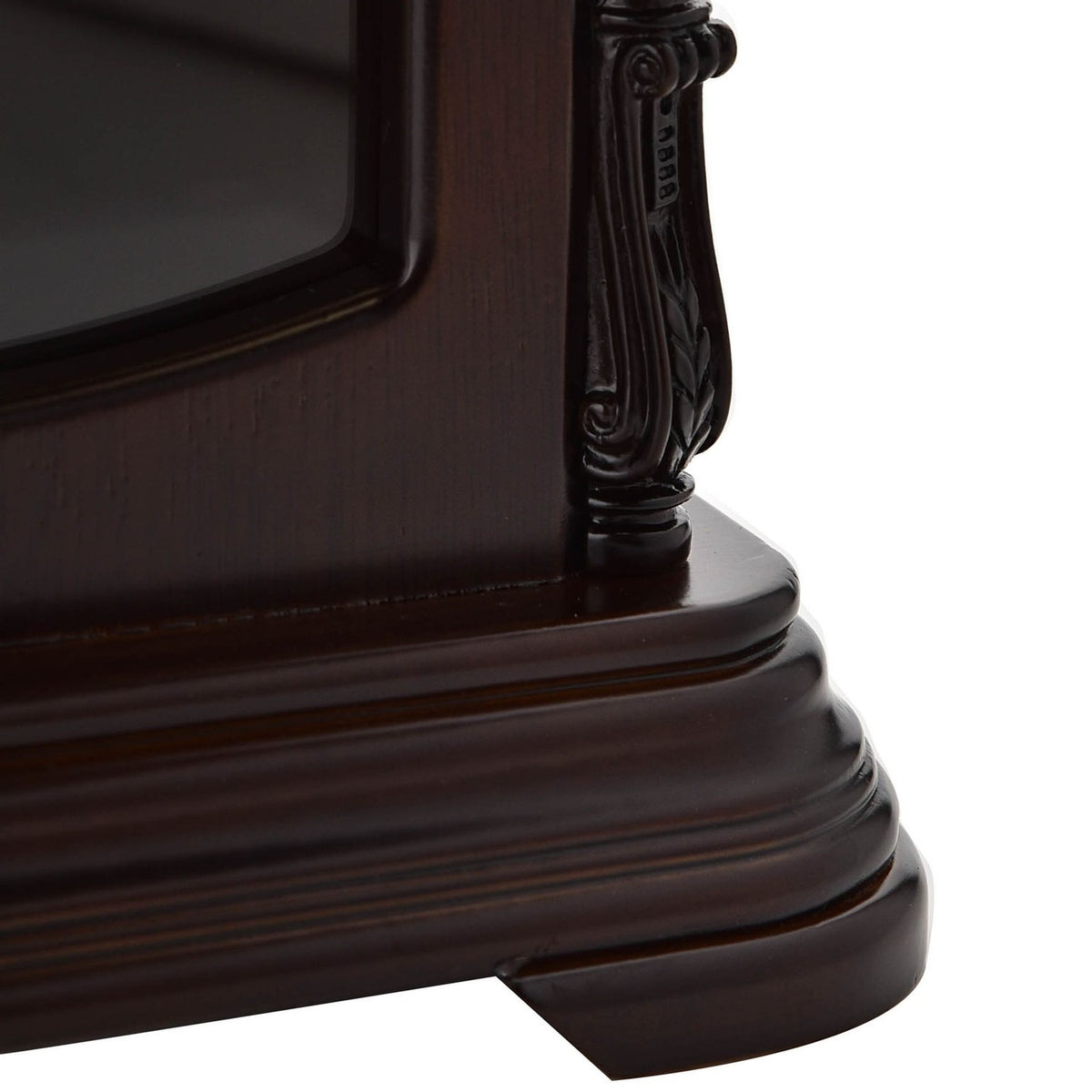 Wooden Mantel Clock with Pendulum and Arabic Numerals - Brown