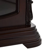 Wooden Mantel Clock with Pendulum and Arabic Numerals - Brown