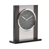 Rectangular Glass and Brushed Aluminium Mantel Clock - Black