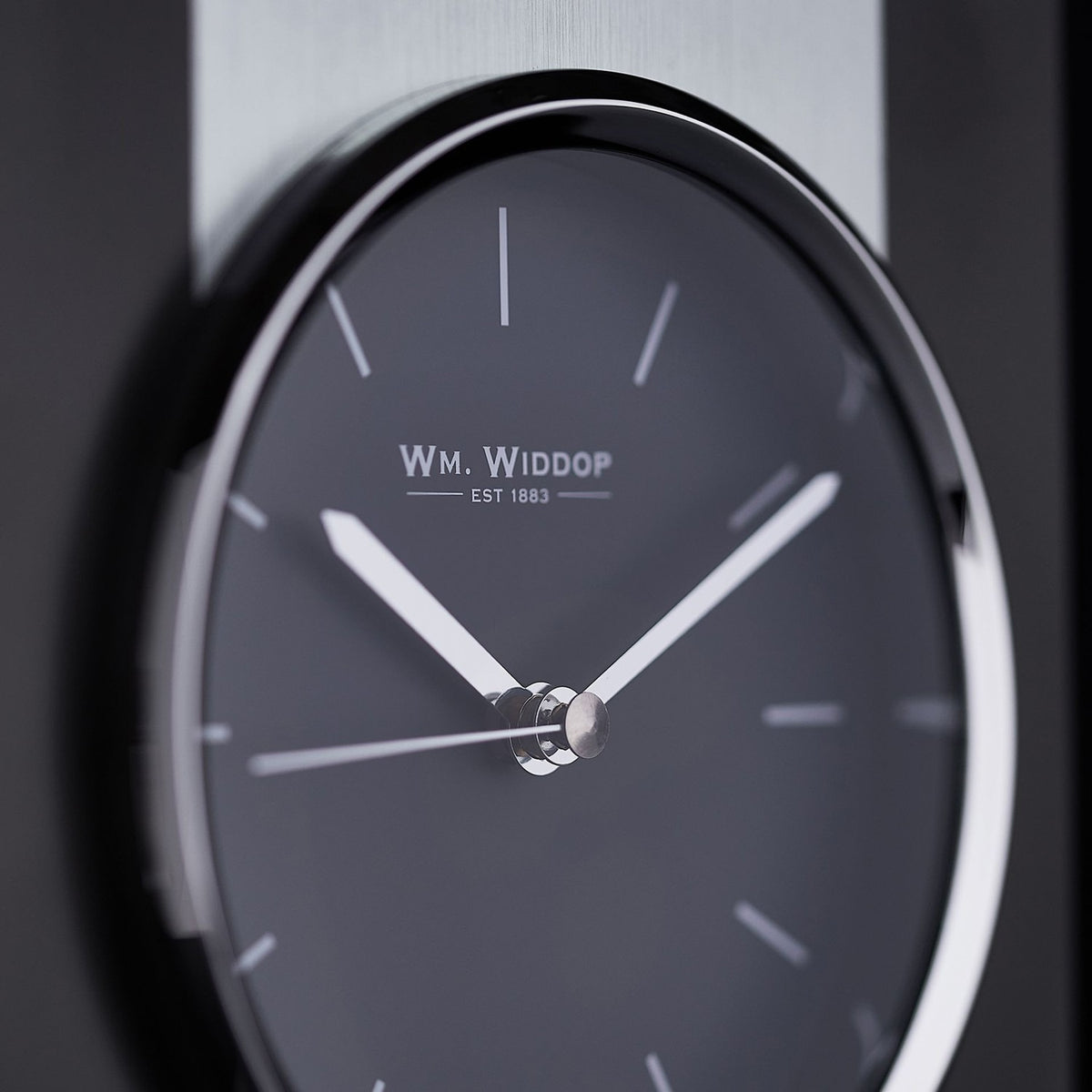 Rectangular Glass and Brushed Aluminium Mantel Clock - Black