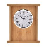Rectangular Bamboo Wood Mantel Clock with Roman Dial - Oak