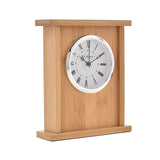 Rectangular Bamboo Wood Mantel Clock with Roman Dial - Oak