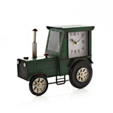 Distressed Tractor Mantel Clock with Square Dial - Green