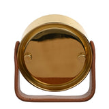 Round Roman Numeral Mantel Clock with Stand - Gold & Brown