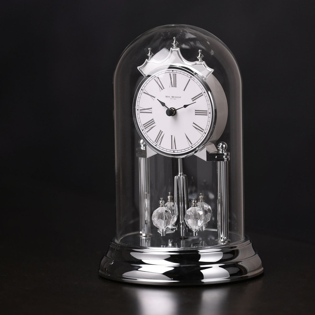 Arched Rotating Pendulum Anniversary Mantel Clock - Silver