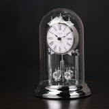 Arched Rotating Pendulum Anniversary Mantel Clock - Silver