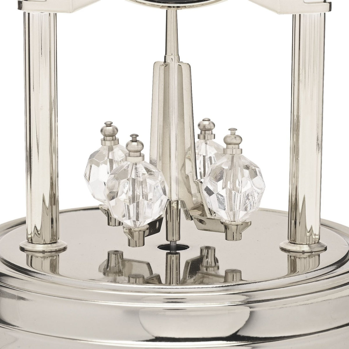 Arched Rotating Pendulum Anniversary Mantel Clock - Silver