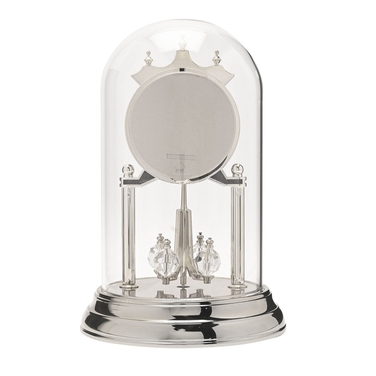 Arched Rotating Pendulum Anniversary Mantel Clock - Silver