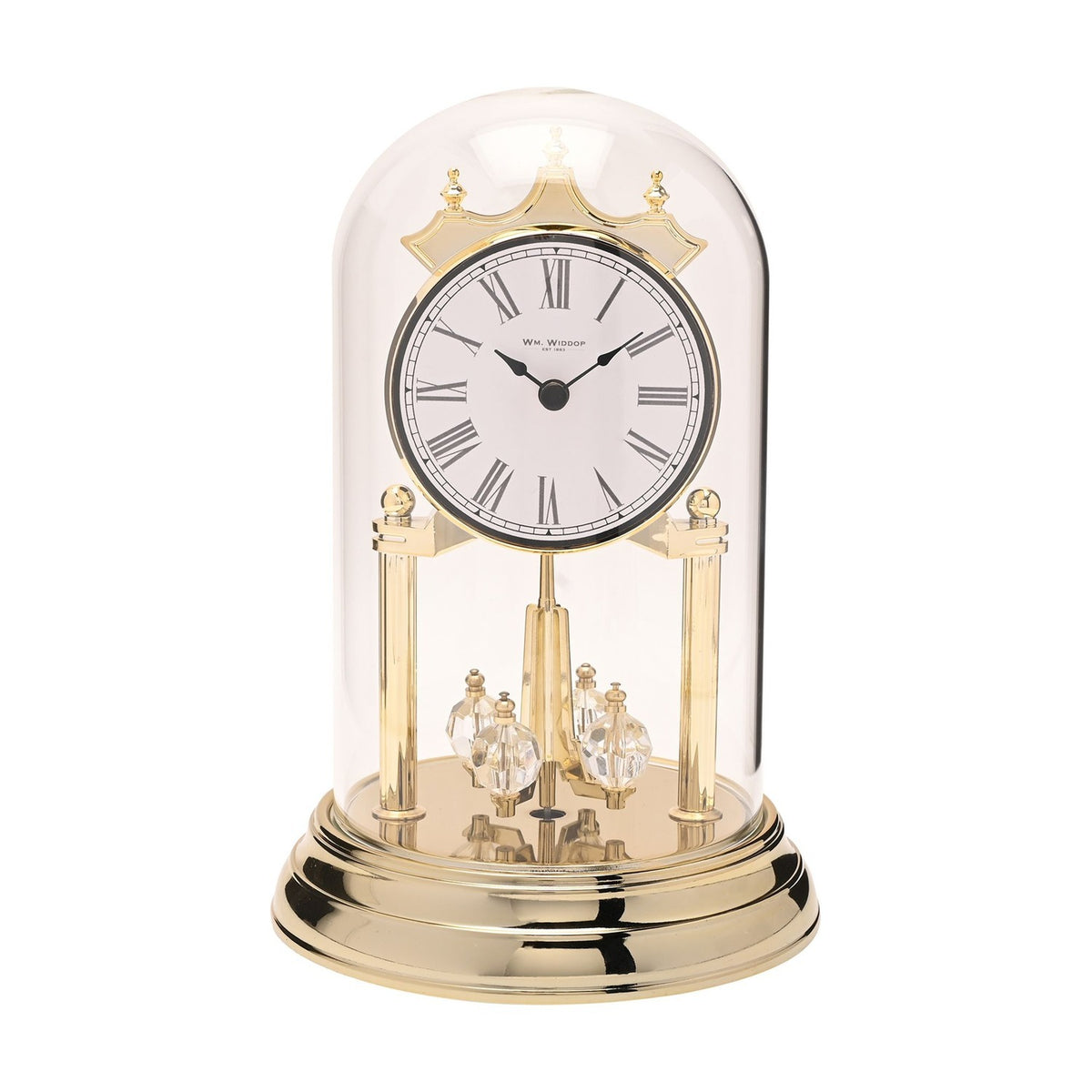 Rotating Pendulum Anniversary Metal Mantel Clock - Gold